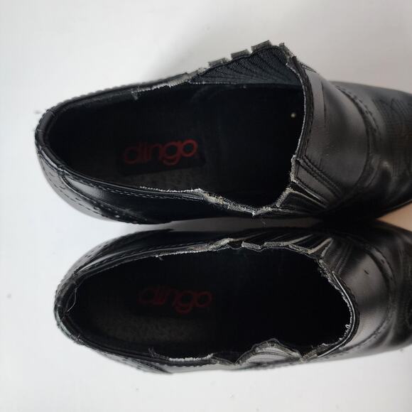 Dingo Western Boots Womens Sz 7W Black Leather Low Ankle Western Casual Booties - Picture 6 of 11